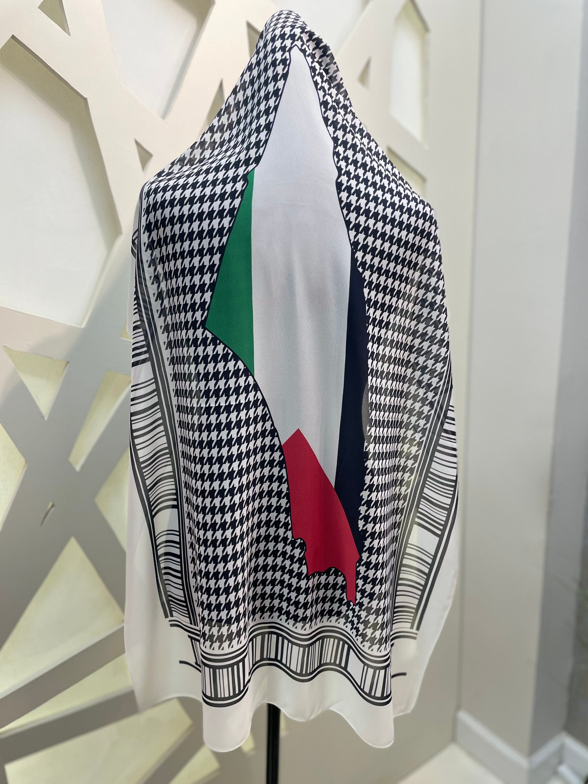 Traditional Palestinian Map Keffiyeh Light Patterned Scarf/ Hijab Kuffiyeh/ Breathable Etsy
