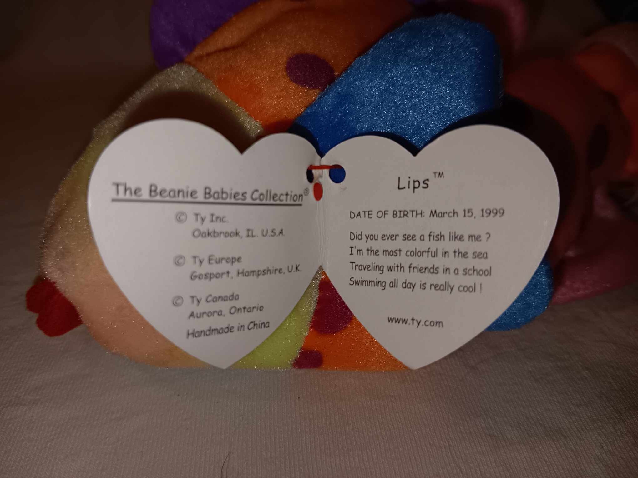 Lips Beanie Baby rare With Errors Etsy