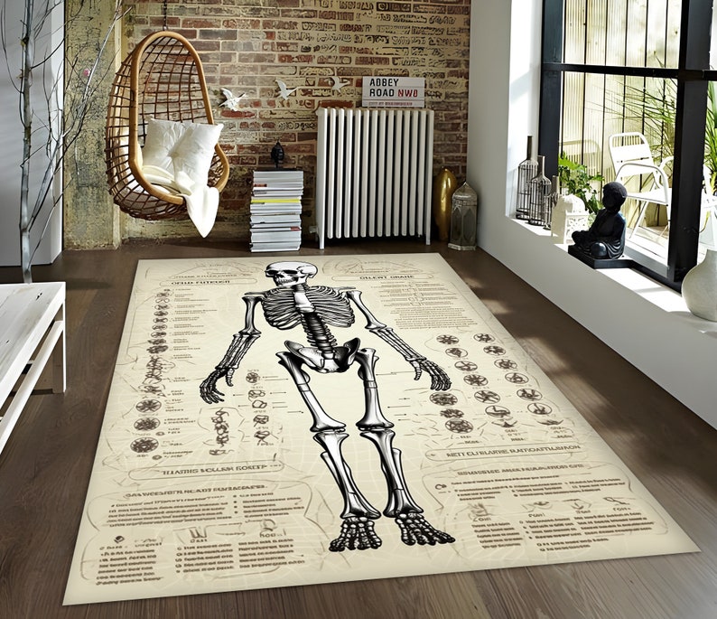 Anatomy Rug, Human Anatomy Rug, Medicine Themed Rug, for Doctors