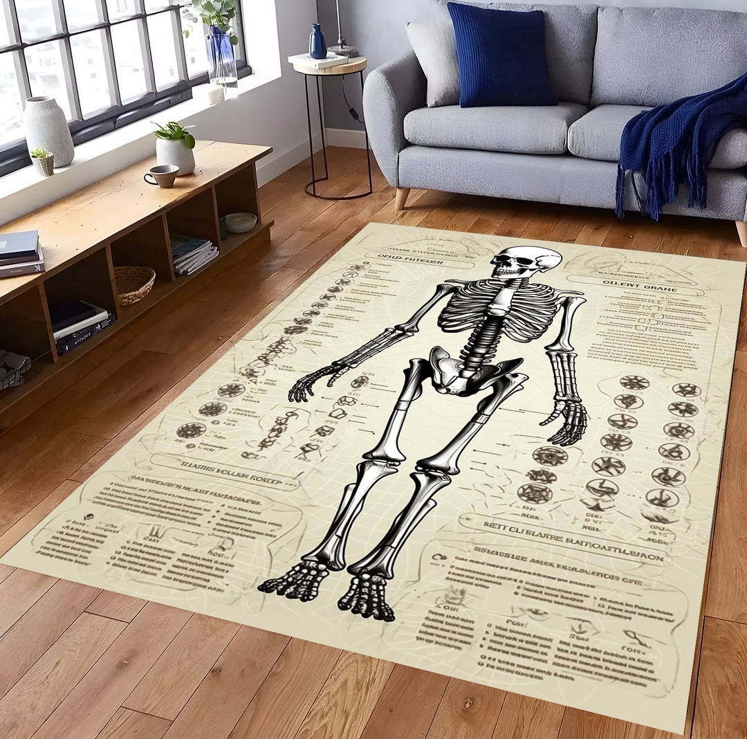 Anatomy Rug, Human Anatomy Rug, Medicine Themed Rug, for Doctors