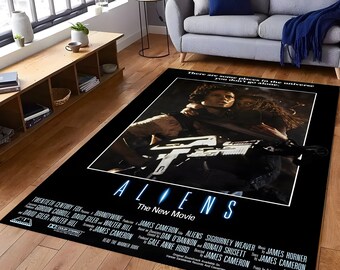 Alien Rug, Fantastic Movie Rug, Retro Movies Rug, Alien Decor, Movie Room Rug, Gift For Him Her, Home Decor, Personalized Gift,Birthday Gift