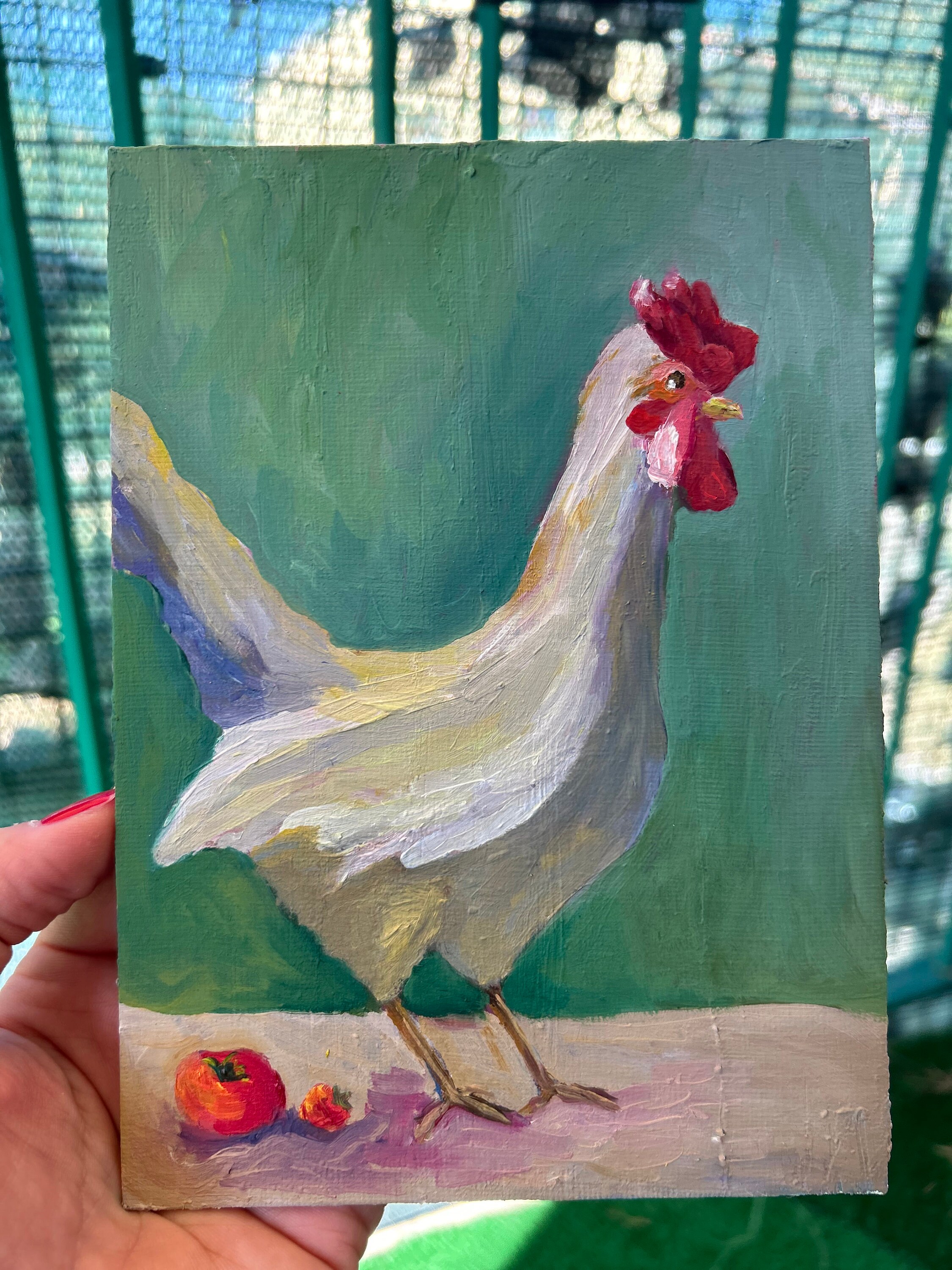 Rooster Painting Original Oil Painting  Rooster  Wall Art Chicken Lover Gift Original Animal Artwork Rooster Semi Abstract