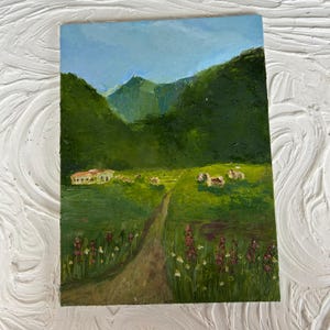 Original Landscape Painting Cows Painting Field Art Meadow Painting Nature Art French Art Original Painting Oil Painting Original Cows