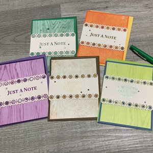 Handmade stitched blank notecards