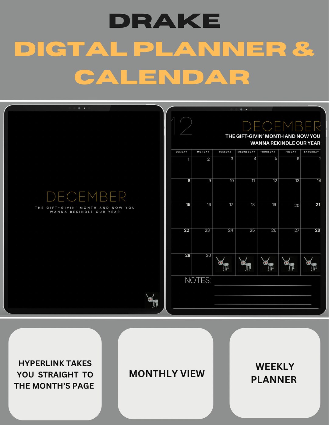 Drake 2024 Planner Drake 2024 Calendar Digital Drake - Etsy Australia