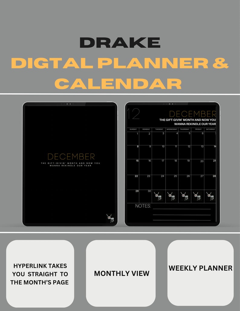Drake 2024 Planner Drake 2024 Calendar Digital Drake Planner for All