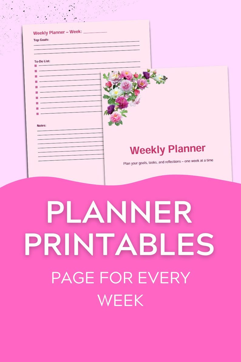 Printable Weekly Planner PDF – Digital To-do List & Notes Organizer ...