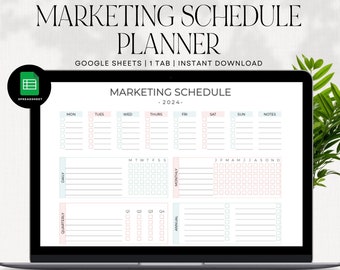Google Sheets Marketing Schedule Planner: Instant Access (PDF)
