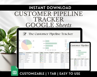 CRM Google Sheets-mall, kundpipeline för småföretag, kalkylblad för klientspårning, kundlista, försäljningspipeline, kundhantering