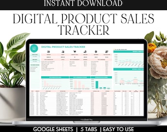 Digital Product Sales Tracker: Google Sheets Dashboard (Digital Download)
