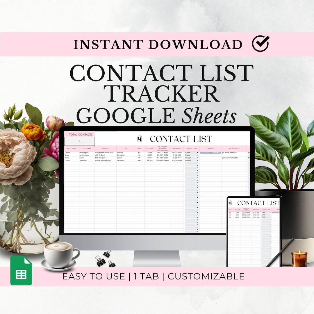 Address Book Template Google Sheets, Business Client Tracker for Google Address Book Template Google Sheets, Business Client Tracker for Google