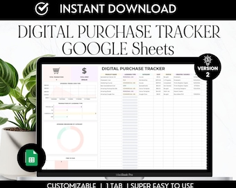 Digital Product Tracker: Google Sheets Inventory Management (Digital Download)