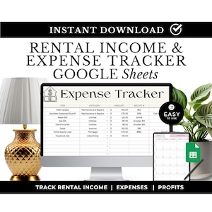 Rental Property Template Landlord Spreadsheet Income and Expense Tracker Rental Bookkeeping Google Sheets Real Estate Management