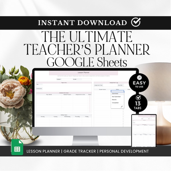 Lesson Planner Template Google Slides Etsy UK