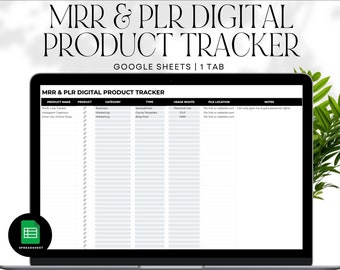 Google Sheets Digital Product Tracker, Inventory Spreadsheet, Product Inventory Management, Master Resell Rights Digital Products, PLR & MRR