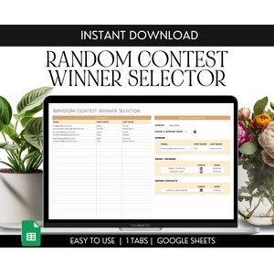 Giveaway Instagram Tool, Photography Giveaway Google Sheet, Facebook Contest, Social Media RaffleTool, Sweepstakes Selector, Event Planner