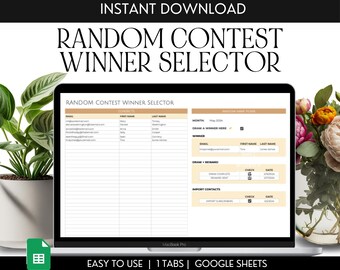 Random Name Picker Google Sheets Template | Winner Contest Selector (Digital Download)