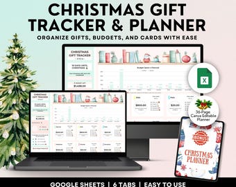 Christmas Gifts Tracker Template Ultimate Christmas Planner Budget Google Sheets Spreadsheet Lifetime Usability Holiday Shopping Planner