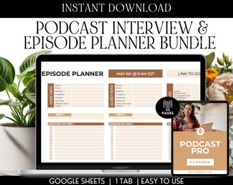 Podcast Episode Planner Bundle: Google Sheets Template (Digital Download)