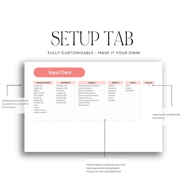 Google Sheets screenshot of the Ultimate Affiliate Marketing Spreadsheet, featuring tabs like Commission Tracker, Expenses Tracker, Affiliate Partners, ad campaign tracker spreadsheet designed to help marketers track earnings and optimize campaigns.