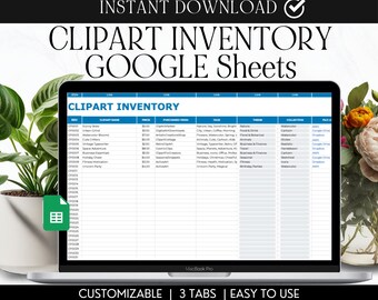 Organization Clipart, Inventory Tracker Spreadsheet, MidJourney Art, Small Business, DALL-E Clipart, Inventory Management, Instant Download