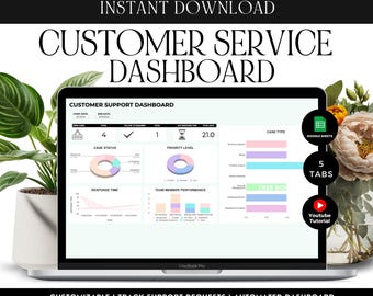 Customer Support Tracker: Google Sheets Template with Dashboard (Digital Download)