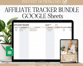 Affiliate Tracker Google Sheets: Business Planner Bundle (Digital Download)