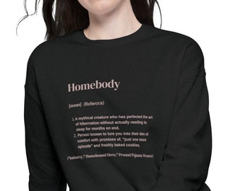 Sweat-shirt pour les casaniers en toile Bella pour les femmes, cadeau d'anniversaire, pull à col rond, définition du dictionnaire chemise pour les casaniers