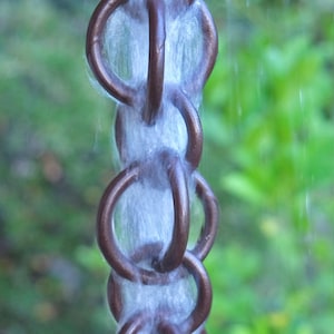 Double Loops Link Rain Chain: Powder Coated Bronze