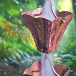 Small Star Jasmine Rain Chain | PURE Copper
