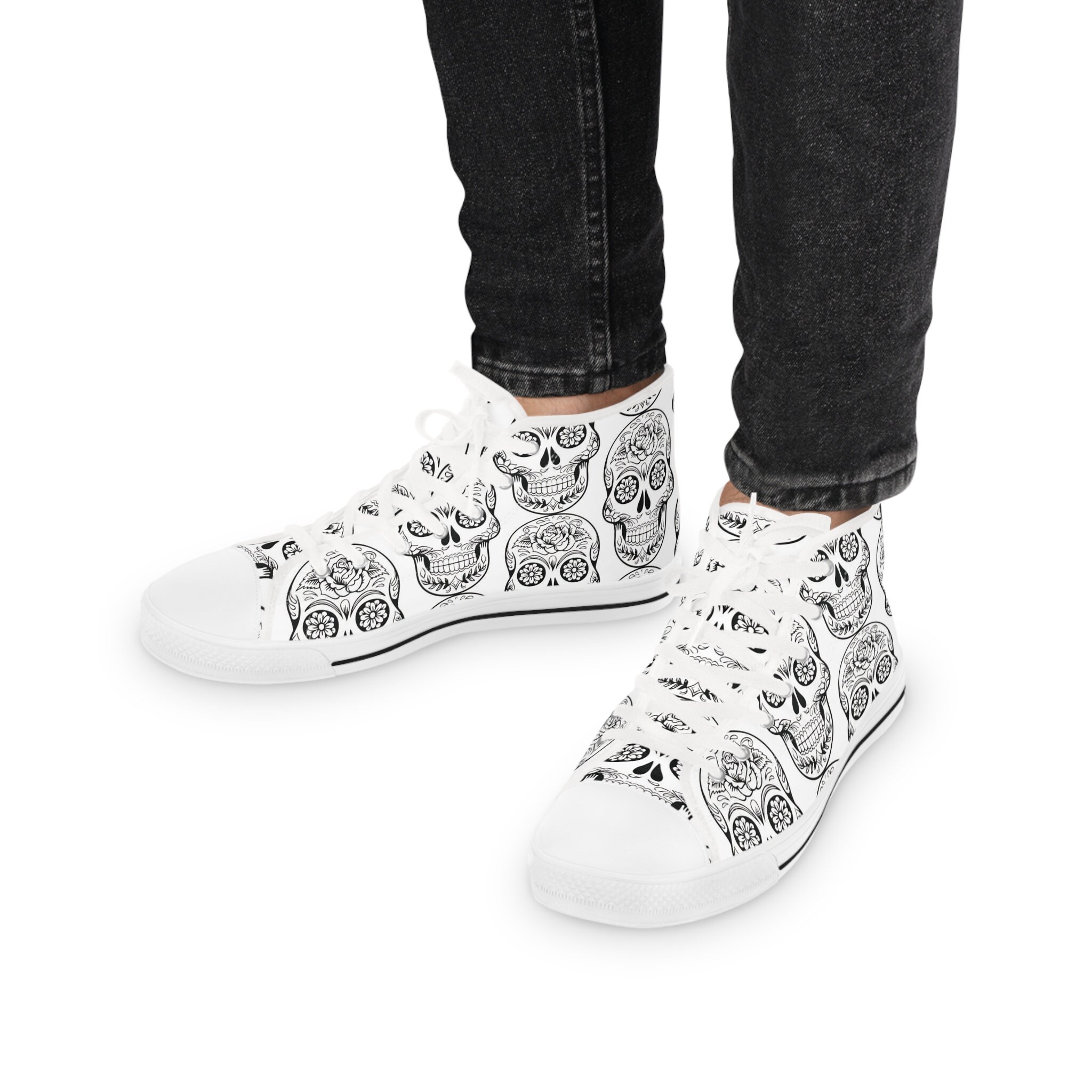 Discover Sugar Skull Sketch, Men's High Top Sneakers