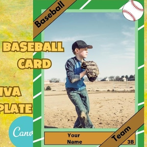 Benutzerdefinierte Baseballkartenvorlage | Canva Vorlage | Jugend Sport Karte | Bearbeitbare Sammelkarte | Sport Card Vorlage Digitaler Download