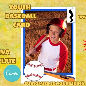 Baseball Card Vorlage | Canva Vorlage | Jugend Sport Karte | Bearbeitbare Sammelkarte | Sport Card Vorlage Digitaler Download