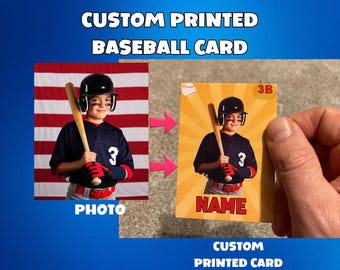 Custom Printed Baseball Sports Card Personalized to your Liking | Premium Sports Card Perfect for a Gift