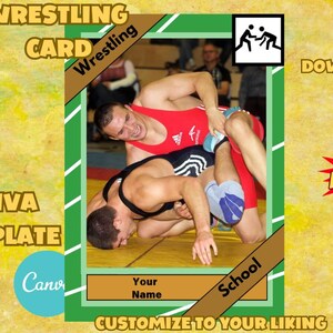 Wrestling Kartenvorlage | Canva Vorlage | Jugend Sport Karte | Bearbeitbare Sammelkarte | Sport Card Vorlage Digitaler Download