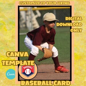 Baseball Card Vorlage | Canva Vorlage | Jugend Sport Karte | Bearbeitbare Sammelkarte | Benutzerdefinierte Sportkarte Vorlage Digitaler Download