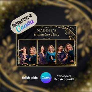 Easy Editable Photo Booth Templates using free Canva- 4x6 - 3 Photos
