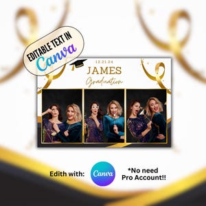 Easy Editable Photo Booth Templates using free Canva- 4x6 - 3 Photos
