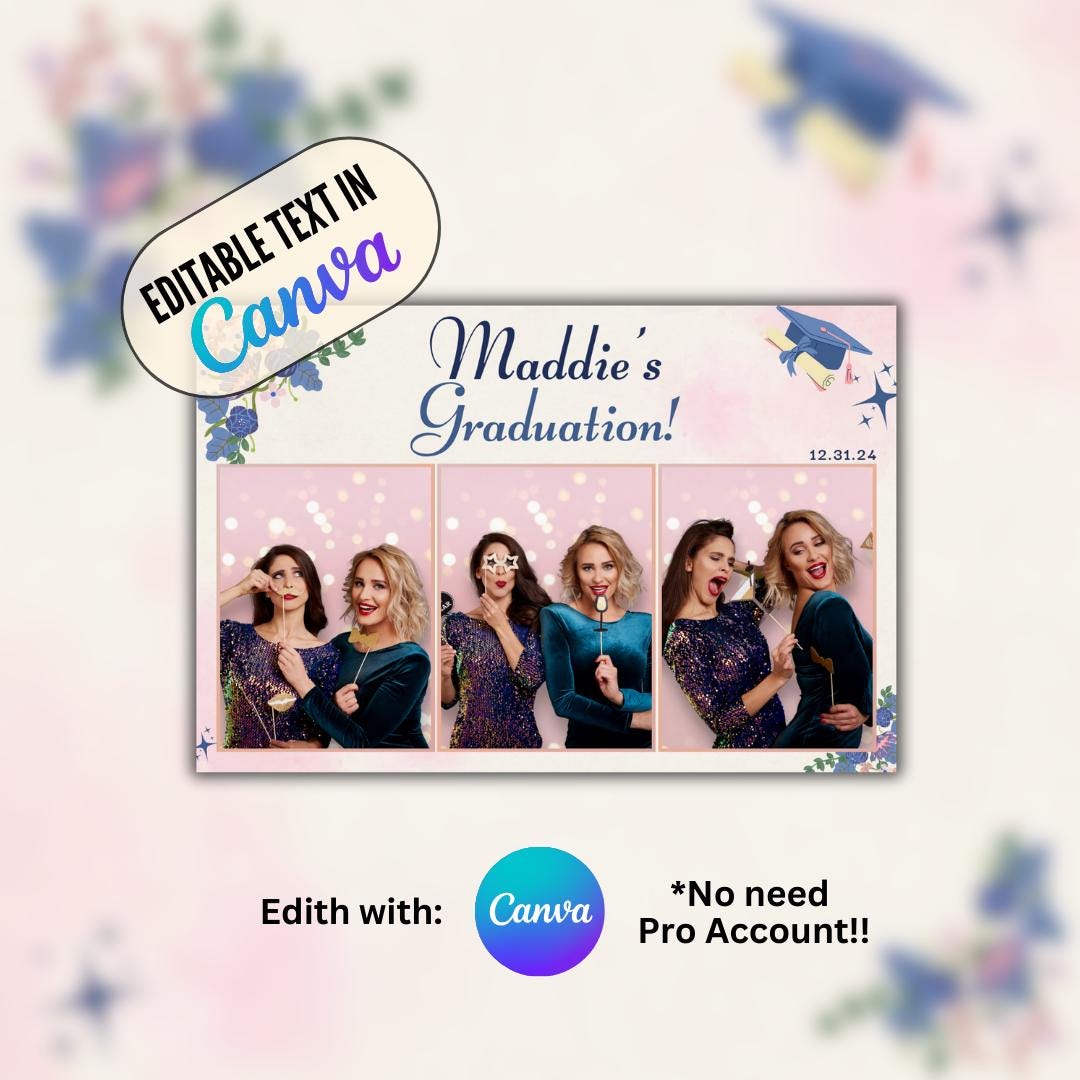 Easy Editable Photo Booth Templates Using Free Canva 4x6 3 Photos Etsy