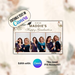 Easy Editable Photo Booth Templates using free Canva- 4x6 - 3 Photos