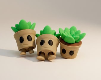 Succulent Desk Pet with retractable feet