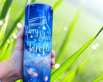 Fireflies 20oz Insulated Tumbler Lightening Bugs Personalized Gifts for Her Gifts for Camper Gifts for Grandma Gifts for Mom Firefly Gifts