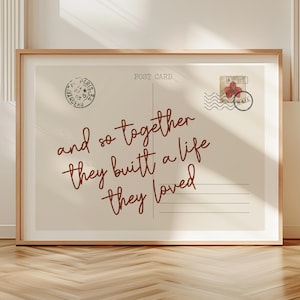 Arte stampabile con cartoline / Arte murale orizzontale alla moda / Cartello dell'amore / Stampa romantica / Stampe da parete per camera da letto / Stampe paesaggistiche / Poster dell'amore