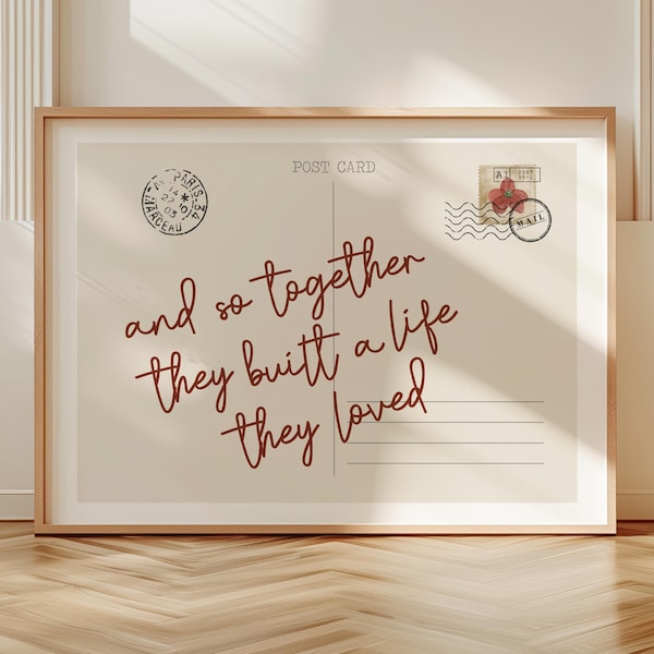 Postcard Printable Art | Trendy Horizontal Wall Art | Love Sign | Romantic Print | Bedroom Wall Prints | Landscape Prints | Love Poster