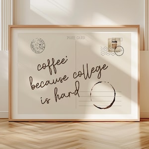 College Postkarte druckbare Kunst | Trendige horizontale Wandkunst | Wohnung Wandkunst | Wohnheim Ästhetisches Dekor | Studentenwohnheim Wandbild