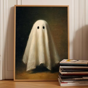 Láminas de fantasmas para imprimir / Decoración de Halloween / Láminas de fantasmas con un toque misterioso / Póster de fantasmas adorable / Galería de Halloween para pared / Láminas espeluznantes imagen 1