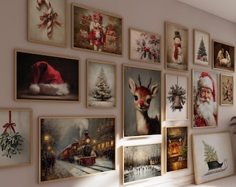 Christmas Gallery Wall Art Prints | Winter Holiday Decor (Digital Download)