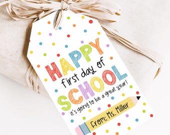 Editable School Treat Tag Instant Access Printable Template Editable File Back to School Student Welcome Gift Label Classroom Favor Teacher