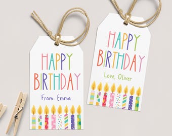 Editable Birthday Gift Tag | Birthday Treat Tag | Birthday Card | Teacher Birthday  Gift | Minimalist Birthday Cookie Tag | Party Gift Tag