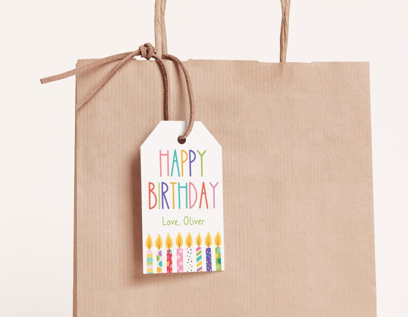 Editable Birthday Gift Tag | Birthday Treat Tag | Birthday Card ...